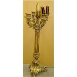 19c Grape Vine and Mask Candelabra Lamp #1471550