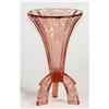 Image 1 : Czech Pink Depression Glass Deco Rocket Vase #1485117