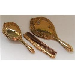 Ormolu Art Nouveau Mirror, Brush & Comb Set #1485192