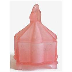 PEAKED PENGUINS Pink Satin Glass Powder Jar #1485214