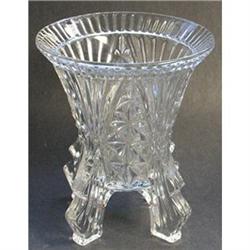 Clear Pressed Glass Patterned Rocket Vase #1485252