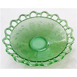 Elegant Depression Glass Openwork Etched Bowl #1485253