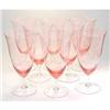 Image 1 : Pink & Clear Depression Glass Iced Tea Goblets #1485258