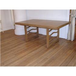 Solid Light Walnut Dining Table with Leaf #1485277