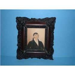 Miniature watercolor on paper , portrait of a #1485309