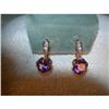 Image 1 : Rare 14K Pink Gold WG Diamond Amethyst Earrings#1485448