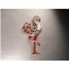 Image 1 : 14K WG Pink Flamingo Diamond Enamel Brooch Pin #1485459
