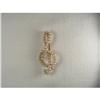 Image 1 : 14K Gold Seed Pearl Music Note Treble Clef Pin #1485469