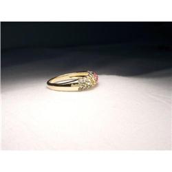 14K YG Gold Diamond Multi-Color Sapphire Ring #1485489