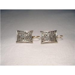 Antique 18K Pink Gold Rose Cut Diamond Earrings#1485491