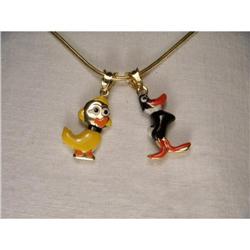 Estate 14K YG Gold Enamel Character Charms #1485504