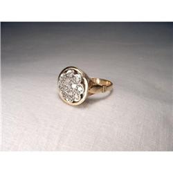 Antique 18K Pink Gold Rose Cut Diamond Ring #1485512