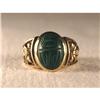 Image 1 : 14K Hawaiian Egyptian Scarab Malachite Ring #1485532
