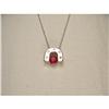 Image 1 : 14K WG Ruby Diamond Horseshoe Necklace Pendant #1485541