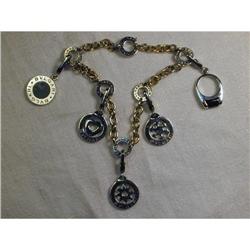 Authentic Bvlgari 2-Tone 14K Charm Bracelet #1485549