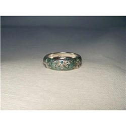 18K Gold Hidalgo Diamond Enamel Floral Band  #1485550