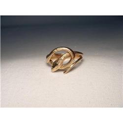 Estate 14K Pink Rose Gold Textured Snake Ring #1485555