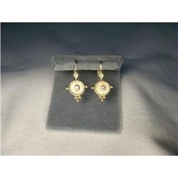 14K YG Gold Diamond Filigree Drop Earrings #1485557