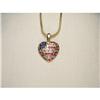 Image 1 : 14K Diamond Ruby Sapphire Heart Flag Pendant #1485563