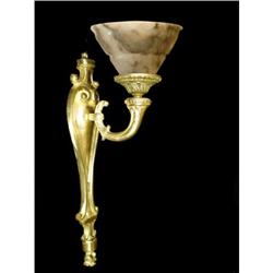 A pair of alabaster and bronze sconces #1485616