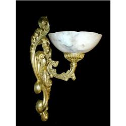 A pair of bronze and alabaster sconces #1485628