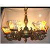 Image 1 : All bronze and alabaster chandelier #1485635