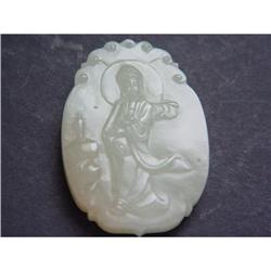 Chinese carved Celadon jade  Pendant #1485654