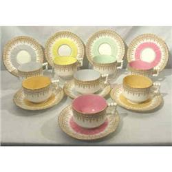Victorian set of 8 cups and saucers 1876 #1485679