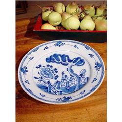 LARGE 18th C. Delft Platter Chinoiserie Motif #1485697