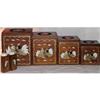 Image 1 : Vintage Wood Canisters with Roosters or #1492229