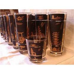 Retro Black and Gold Glasses Oriental Design #1492276