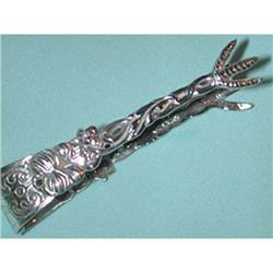 Sugar Tongs w/ Pansies - Swedish Silver #1492285