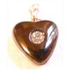 Antique Onyx & Marcasite Heart Drop  #1492297