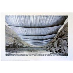Christo Arkansas River Hand Signed in Blue Ink #1492499