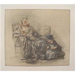 Lady Reading With a Child #1492619