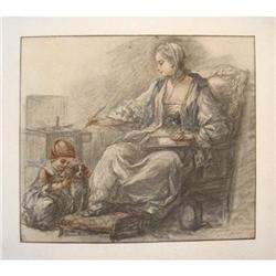 Lady With Child and Dog #1492620