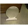 Old Round Vanity Mirror W/ Wooden Base.  #1492824
