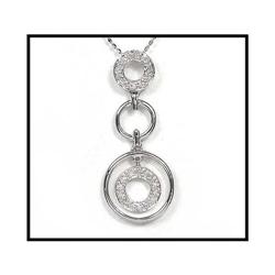 LONG WHITE GOLD PENDANT WITH 25 DIAMONDS(was #1492850