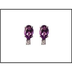 18K AMETHYST DIAMOND EARRINGS WERE $125.00 #1492858