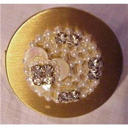 1940's JEWELLED LIPSTICK HOLDER&MIRROR #1492946
