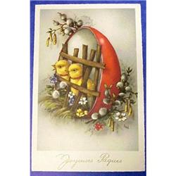 Pretty 1956 French Easter Post Card #1492959