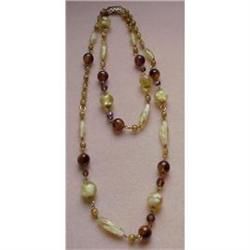  VINTAGE 2 STRAND GLASS BEAD NECKLACE #1492986