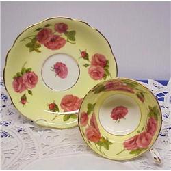 Foley China Cup & Saucer CORAL ROSES #1493026