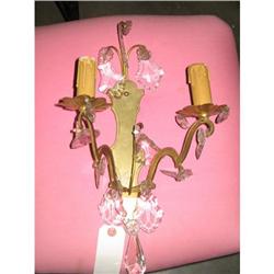 French Crystal and Bronze Sconce c.1940 #1493148