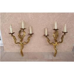 French Pair of bronze sconces C.1940 #1493173