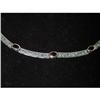 Image 1 : STERLING GARNET MARCASITE NECKLACE FABULOUS #1493221