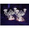 Image 1 :  Ruby Flashed Candle Stick Holders, Double #1493373