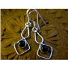 STERLING SILVER Estate BLACK ONYX Earrings WOW #1493406