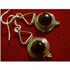 STERLING SILVER Estate BLACK ONYX Earrings  #1493407