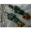 STERLING SILVER CARNELIAN TIGER EYE Earrings  #1493408